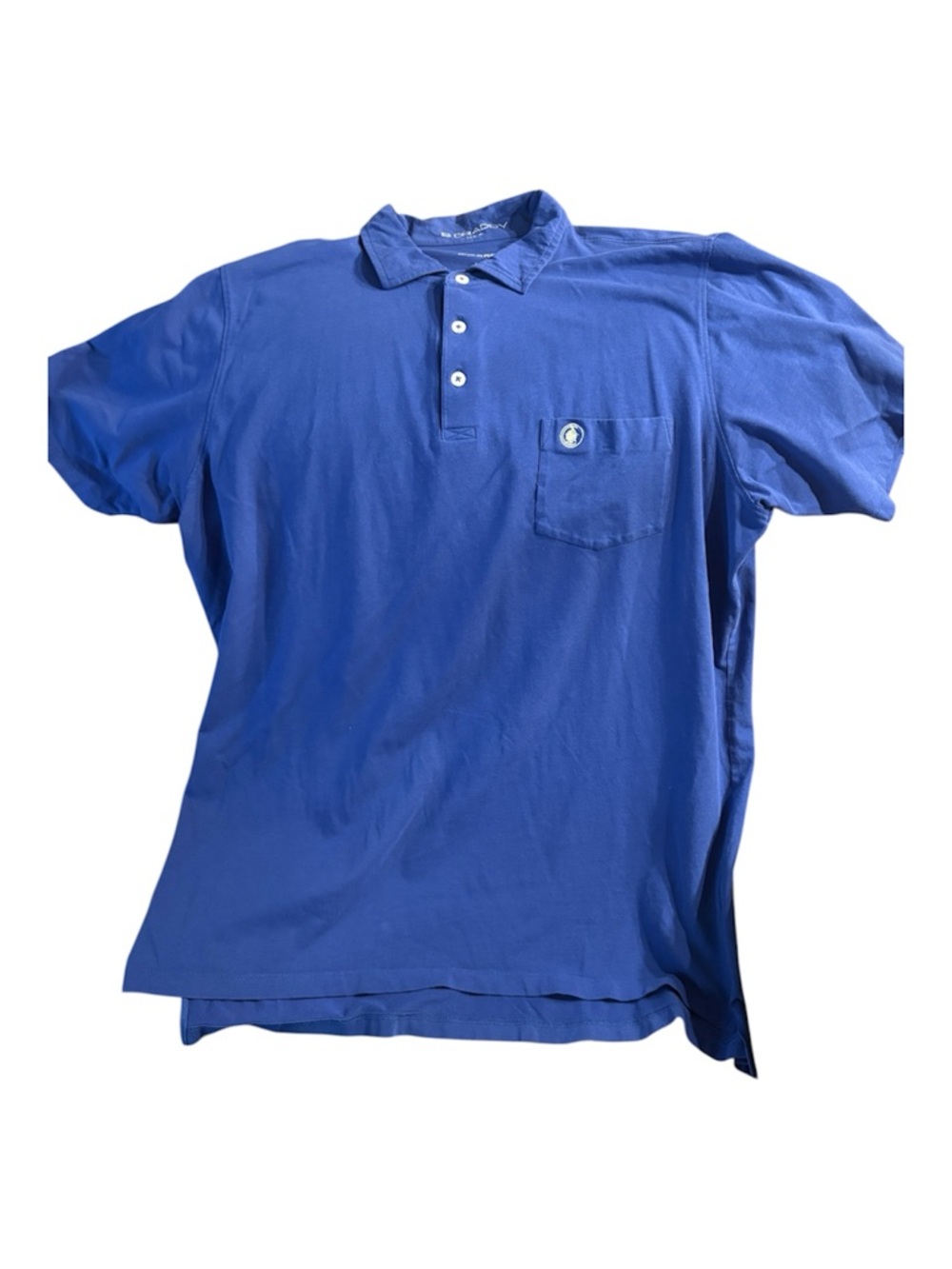 B. Draddy Blue Cotton Polo Shirt with Chest Pocket  men’s Medium